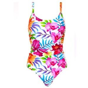 NWT Nicole Miller Blooming Jungle Floral Print  Swimsuit XL